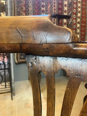 Lot 239 - A George II walnut corner chair