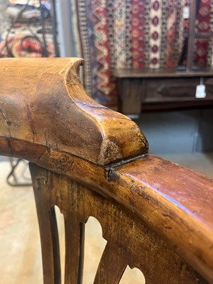 Lot 239 - A George II walnut corner chair