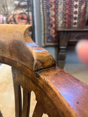 Lot 239 - A George II walnut corner chair