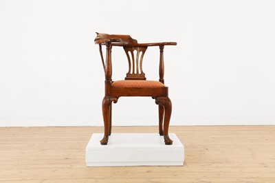 Lot 239 - A George II walnut corner chair