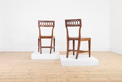 Lot 295 - A pair of fruitwood side chairs