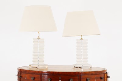 Lot 250 - A pair of modernist glass table lamps