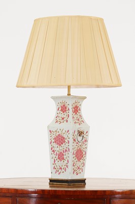 Lot 292 - A porcelain vase lamp