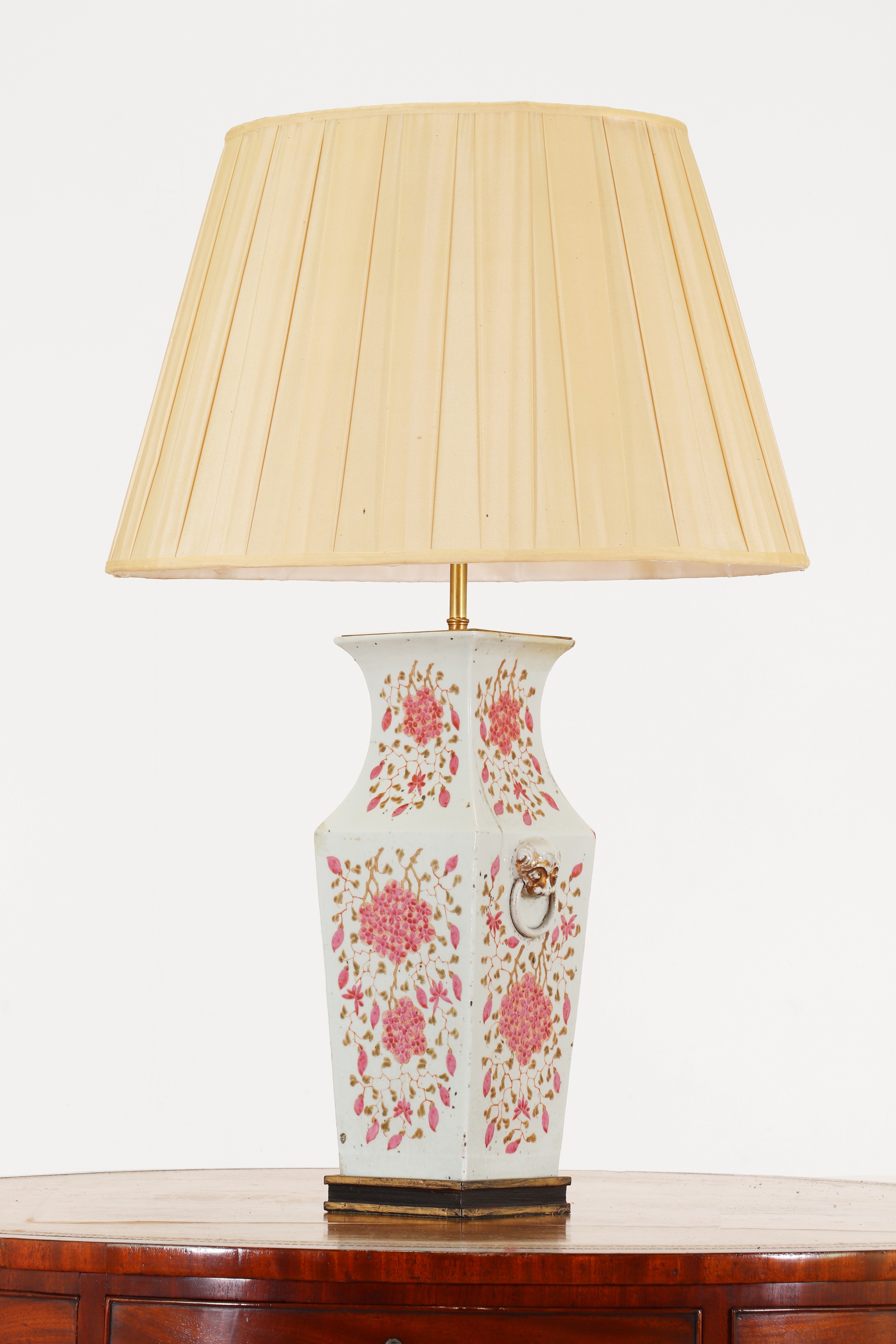 Lot 292 A porcelain vase lamp,
