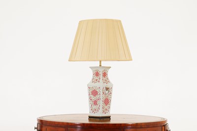 Lot 292 - A porcelain vase lamp