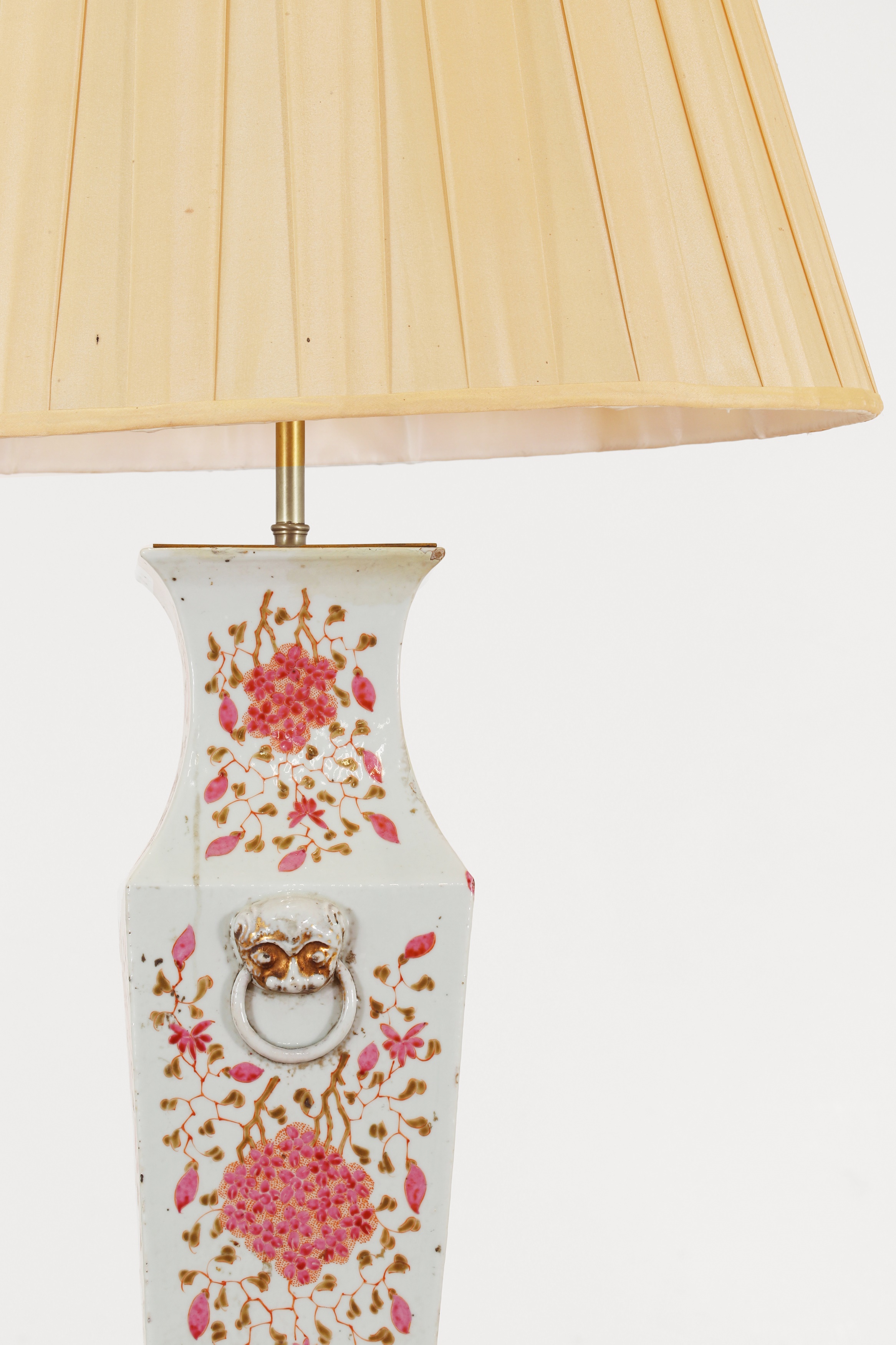 Lot 292 A porcelain vase lamp,