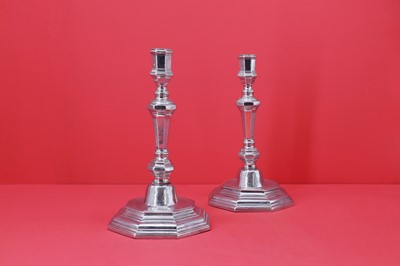 Lot 229 - A pair of Louis XV silver candlesticks