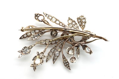 Lot 63 - An early Victorian diamond set spray brooch