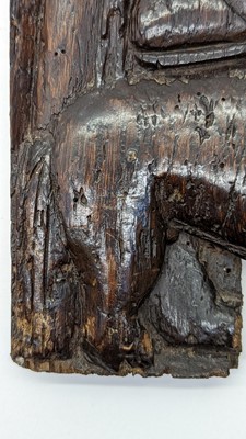 Lot 516 - A pair of carved oak Romayne panels