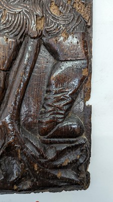 Lot 516 - A pair of carved oak Romayne panels