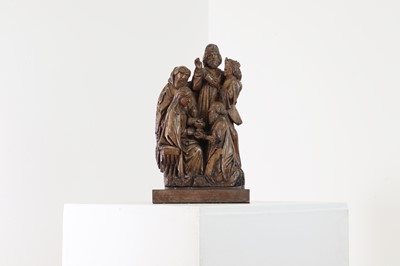 Lot 459 - A carved walnut figure group