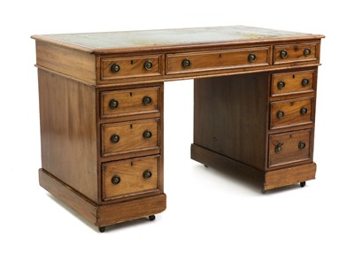 Lot 377 - A Victorian mahogany pedestal desk