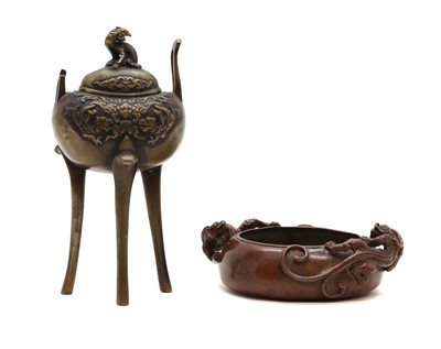 Lot 161 - A bronze Chinese brush pot
