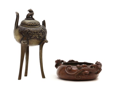 Lot 161 - A bronze Chinese brush pot