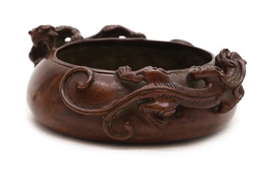 Lot 161 - A bronze Chinese brush pot