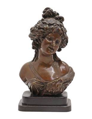 Lot 432 - A bronze bust of a lady