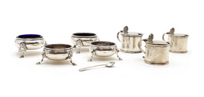 Lot 92 - A pair of modern silver drum mustards