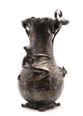 Lot 332 - A large WMF style pewter vase