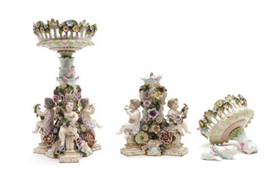 Lot 267 - A pair of Continental porcelain comports