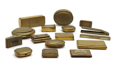 Lot 368 - A collection of brass snuff boxes