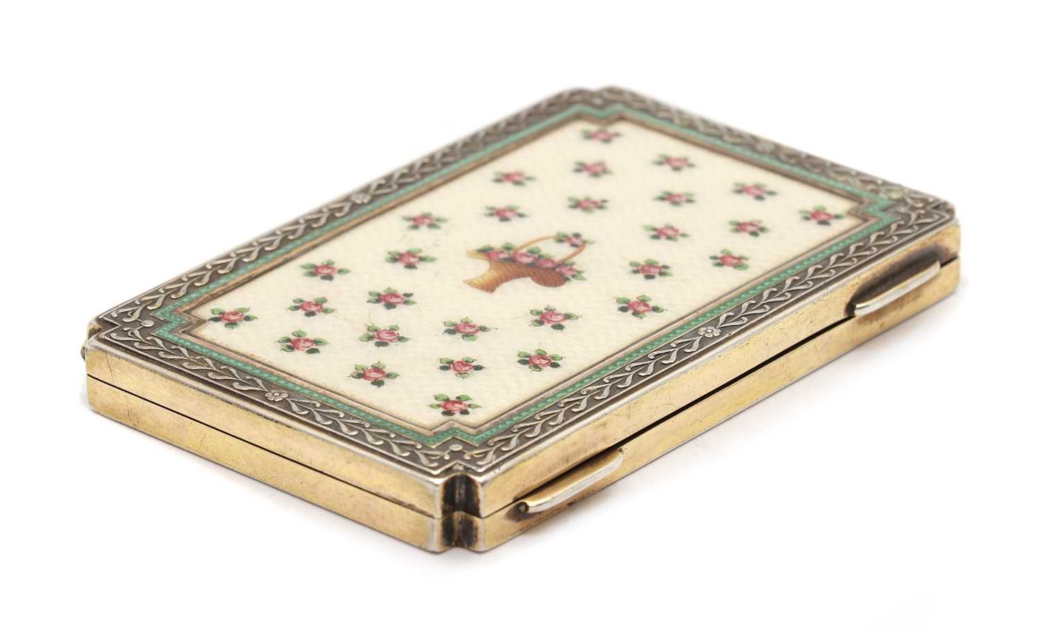 Lot 52 - An Austrian silver and enamel snuff box