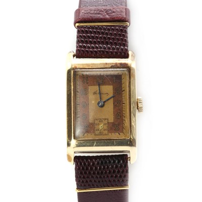 Lot 224 - A German gold Habmann mechanical strap watch