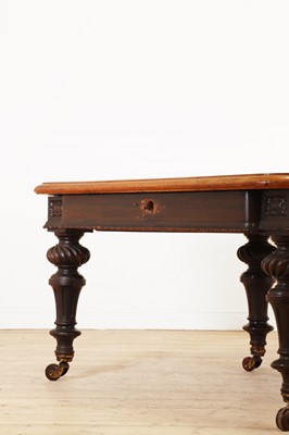 Lot 149 - A large Victorian oak extending dining table by Eadon & Son, Sheffield