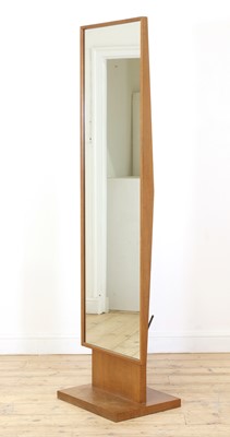 Lot 236 - A teak cheval mirror