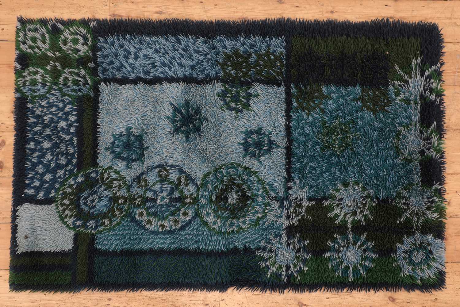 Ege Rya Rug Green/blue Lot 333 - A Danish Ege Rya abstract rug,