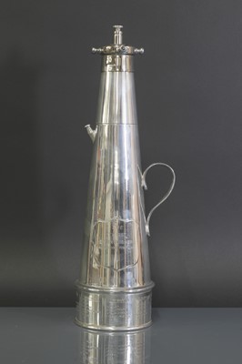 Lot 111 - A Mappin and Webb silver-plated 'The Thirst Extinguisher' cocktail shaker