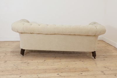 Lot 639 - A Victorian button back synthetic suede chesterfield sofa