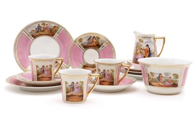 Lot 273 - A Vienna porcelain style tea set