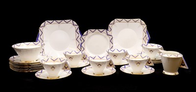 Lot 163 - A Shelley 'Vogue' shape part tea service for six