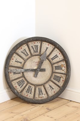 Lot 277 - A painted wooden clock face