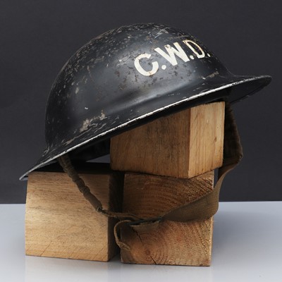 Lot 136 - A World War II CWD (Civilian War Deaths) steel helmet