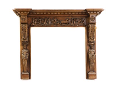 Lot 593 - A Neoclassical carved fire surround or chimney piece