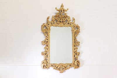 Lot 102 - A Chinese Chippendale-style giltwood mirror