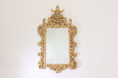 Lot 102 - A Chinese Chippendale-style giltwood mirror