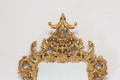 Lot 102 - A Chinese Chippendale-style giltwood mirror