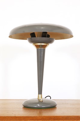 Lot 279 - An Italian grey enamel table lamp