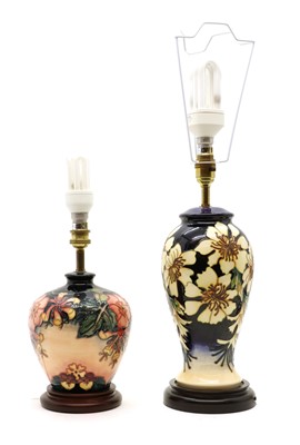 Lot 340 - A Moorcroft pottery 'Golden Crown' table lamp