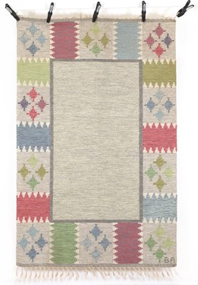 Lot 330 - A Swedish röllakan flat-weave kilim rug