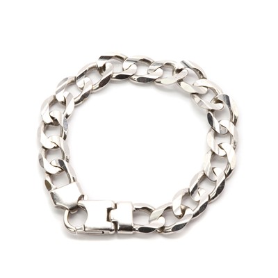 Lot 188 - An Italian white gold curb link bracelet