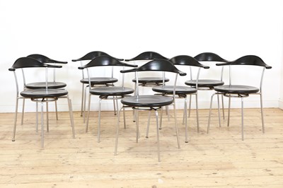 Lot 440 - Nine Danish ebonised chairs