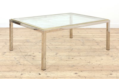 Lot 498 - A brass and chrome coffee table