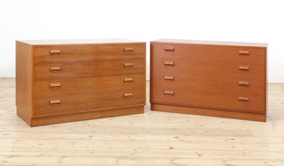 Lot 370 - A pair of Danish teak chests