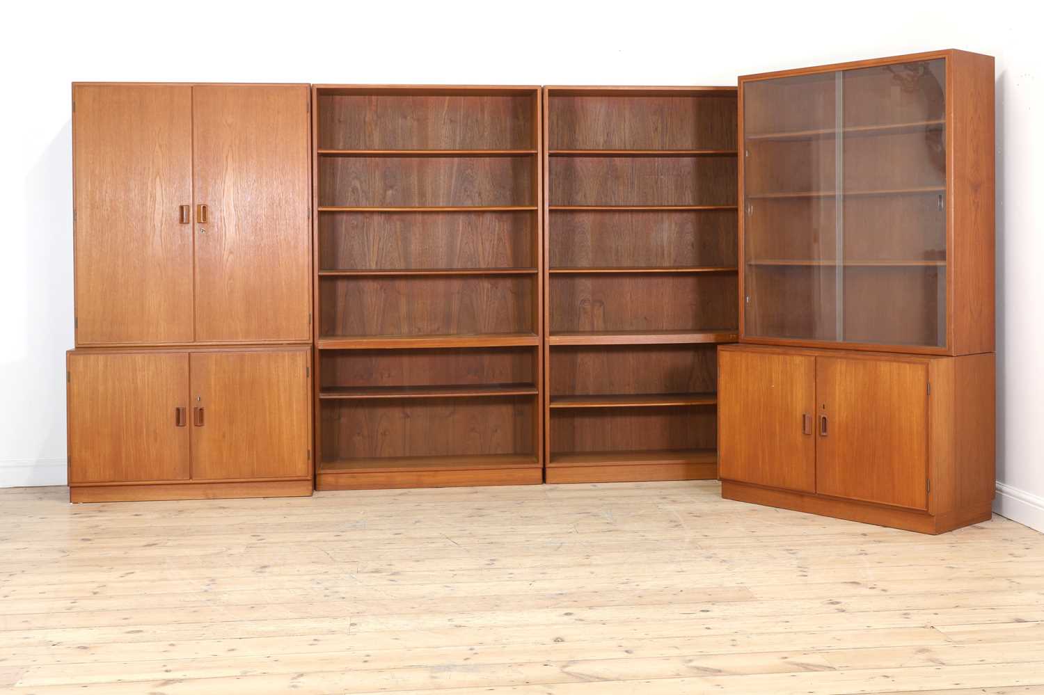 Lot 339 - A Danish teak wall unit