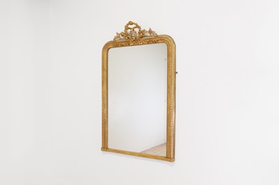 Lot 330 - A Louis XVI-style giltwood and gesso overmantel mirror