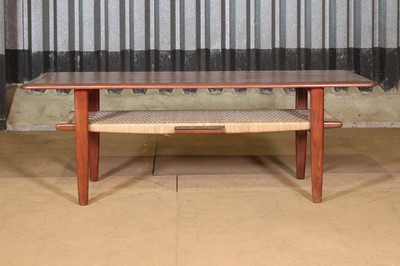 Lot 5 - A teak and rattan coffee table by Kurt Østervig for Jason Møbler