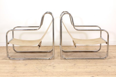 Lot 413 - A pair of chrome lounge chairs